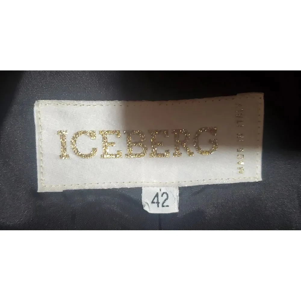 Vintage Iceberg Made In Italy Blazer Jacket Black Small 42 - Picture 2 of 7